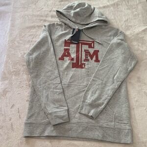 Texas A&M University Long Sleeve Hoodie Size Large Gray/Red Unisex